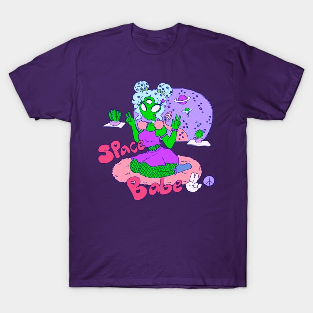 Alien Space Babe T-Shirt by saradaboru